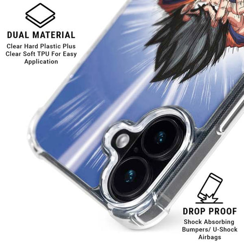 Dragon Ball Z Goku Kamehameha Blast iPhone 16 Clear Case