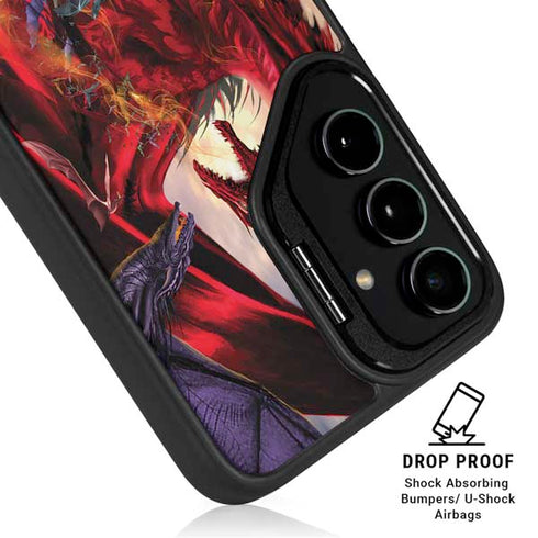 Dragon Battle by Ruth Thompson Galaxy S25 Kickstand Case