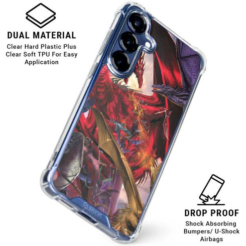 Dragon Battle by Ruth Thompson Galaxy S25 Clear Case