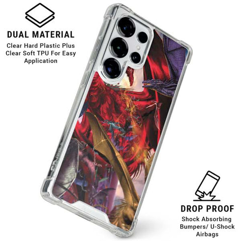 Dragon Battle by Ruth Thompson Galaxy S25 Ultra Clear Case