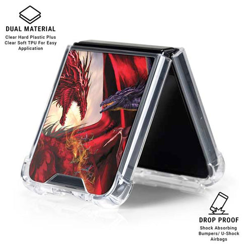 Dragon Battle by Ruth Thompson Galaxy Z Flip6 Clear Case
