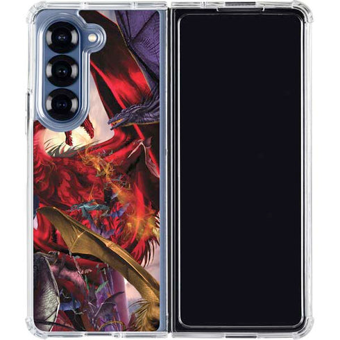 Dragon Battle by Ruth Thompson Galaxy Z Fold6 Clear Case