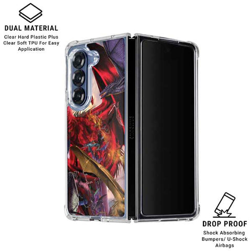 Dragon Battle by Ruth Thompson Galaxy Z Fold6 Clear Case