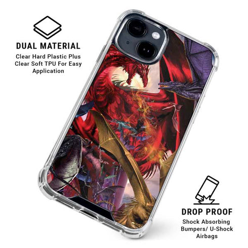 Dragon Battle by Ruth Thompson iPhone 15 Clear Case