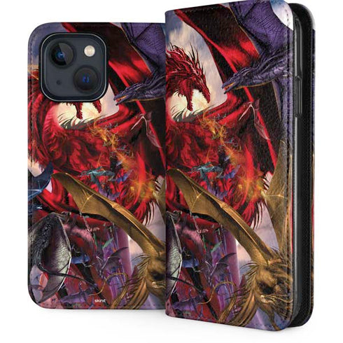 Dragon Battle by Ruth Thompson iPhone 15 Plus Folio Case