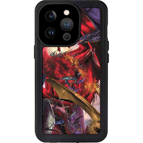 Dragon Battle by Ruth Thompson iPhone 15 Pro Waterproof Case