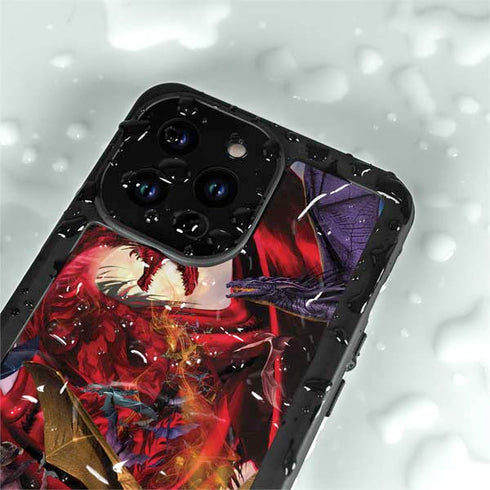 Dragon Battle by Ruth Thompson iPhone 15 Pro Waterproof Case