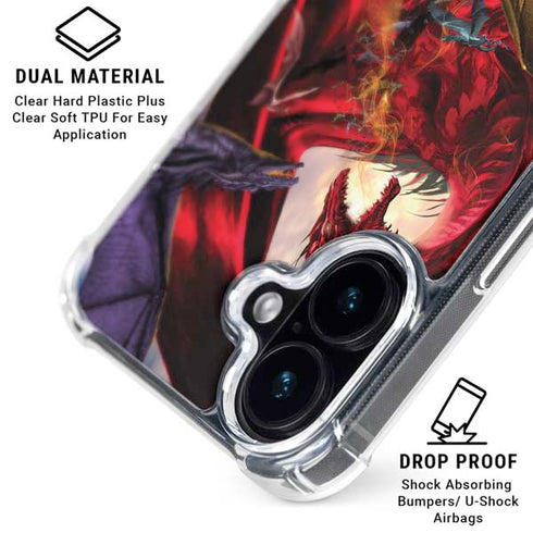 Dragon Battle by Ruth Thompson iPhone 16 Plus Clear Case