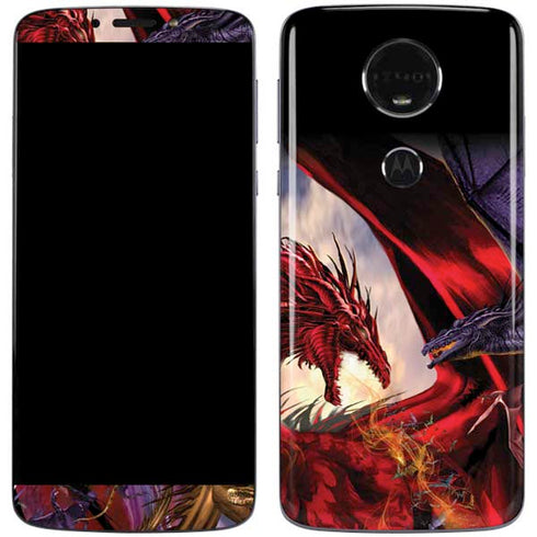 Dragon Battle by Ruth Thompson Moto E5 Plus Skin