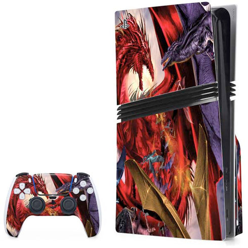 Dragon Battle by Ruth Thompson PS5 Pro Disk Bundle Skin