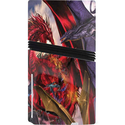 Dragon Battle by Ruth Thompson PS5 Pro Disk Console Skin