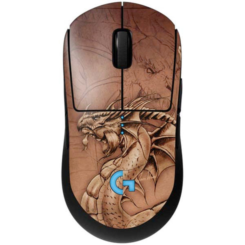 Dragon Parchment by Tom Wood G Pro Wireless Gaming Mouse Skin