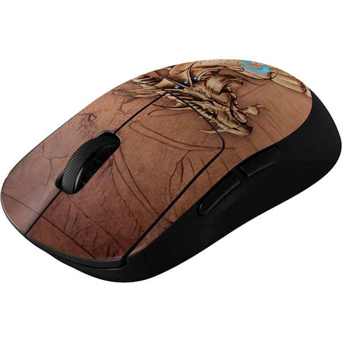 Dragon Parchment by Tom Wood G Pro Wireless Gaming Mouse Skin