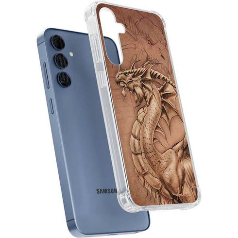 Dragon Parchment by Tom Wood Galaxy A35 5G Clear Case