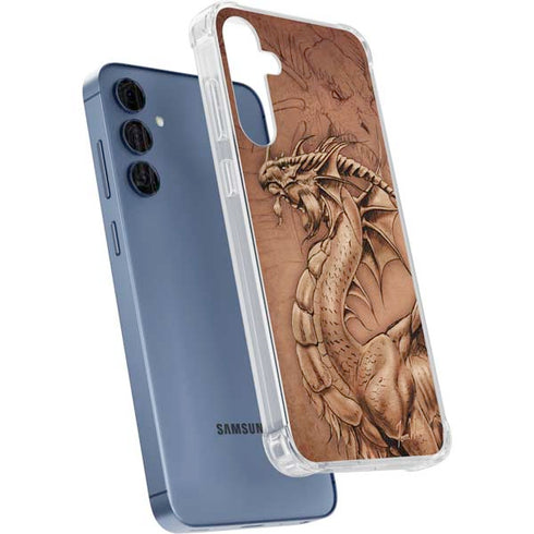 Dragon Parchment by Tom Wood Galaxy A55 5G Clear Case