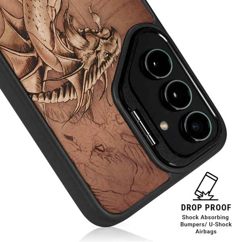 Dragon Parchment by Tom Wood Galaxy S25 Kickstand Case