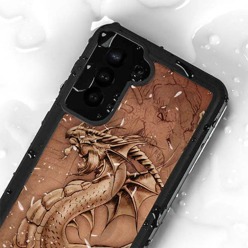 Dragon Parchment by Tom Wood Galaxy S24 Plus Waterproof Case