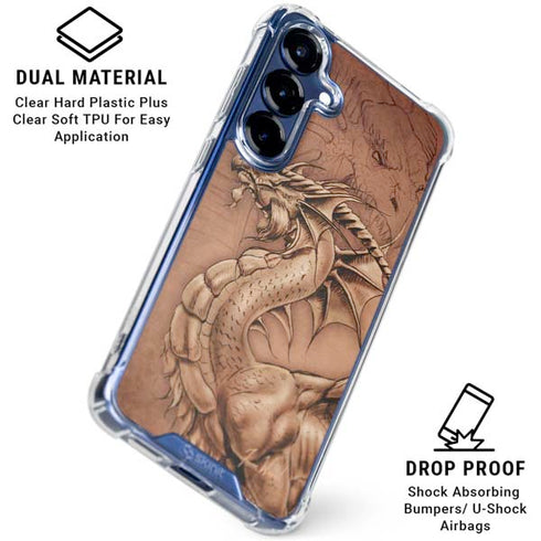 Dragon Parchment by Tom Wood Galaxy S25 Clear Case