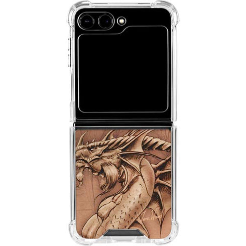 Dragon Parchment by Tom Wood Galaxy Z Flip6 Clear Case