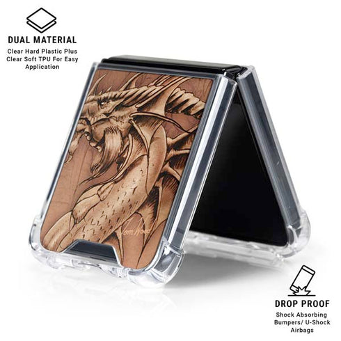 Dragon Parchment by Tom Wood Galaxy Z Flip6 Clear Case
