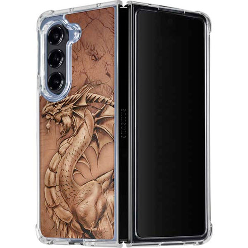 Dragon Parchment by Tom Wood Galaxy Z Fold5 5G Clear Case