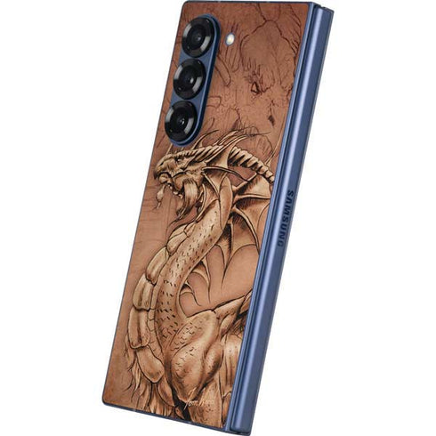 Dragon Parchment by Tom Wood Galaxy Z Fold6 Skin