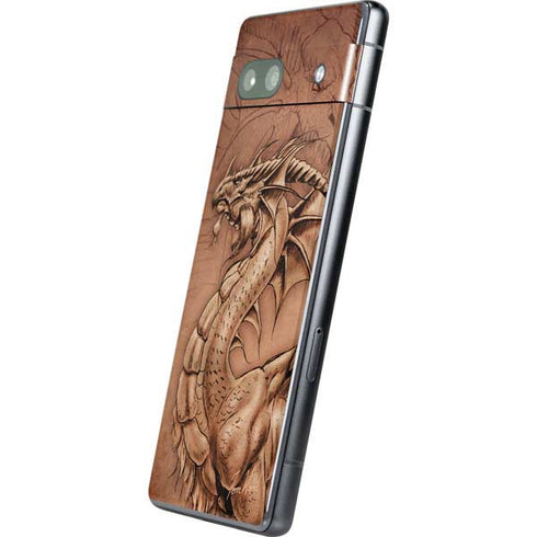 Dragon Parchment by Tom Wood Google Pixel 7a Skin