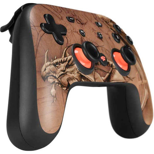 Dragon Parchment by Tom Wood Google Stadia Controller Skin