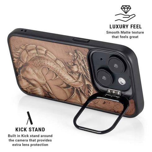Dragon Parchment by Tom Wood iPhone 14 Plus Kickstand Case