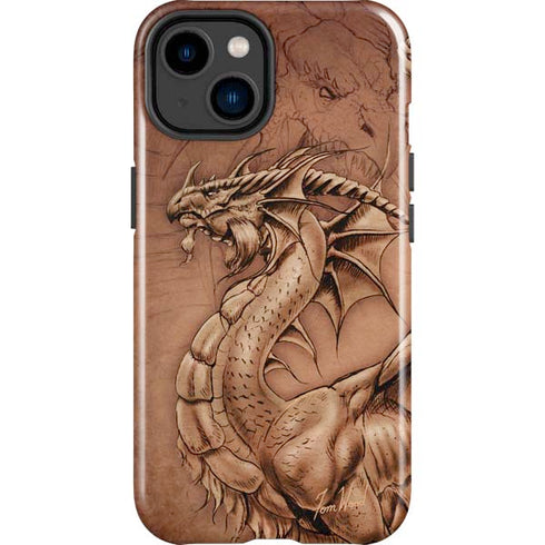 Dragon Parchment by Tom Wood iPhone 15 Impact Case