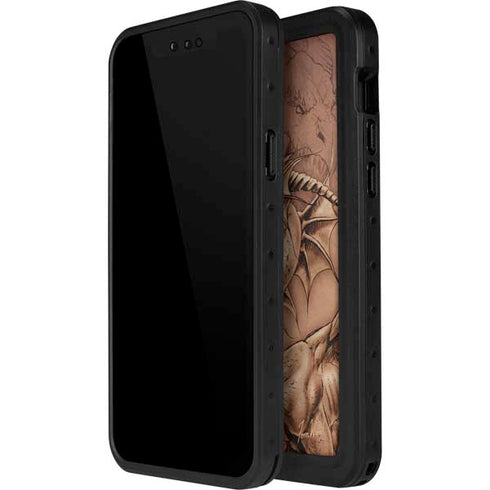 Dragon Parchment by Tom Wood iPhone 15 Plus Waterproof Case