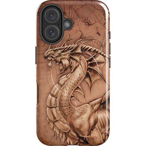 Dragon Parchment by Tom Wood iPhone 16 Magsafe Impact Case