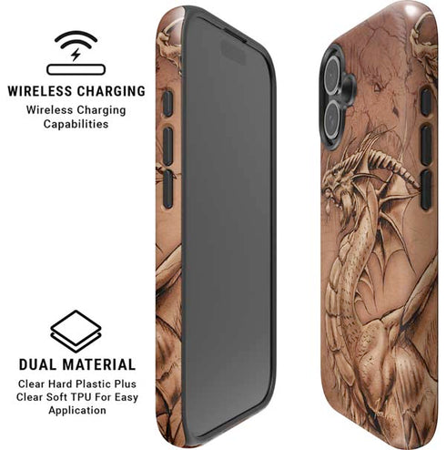Dragon Parchment by Tom Wood iPhone 16 Magsafe Impact Case