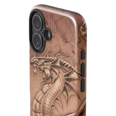 Dragon Parchment by Tom Wood iPhone 16 Plus Impact Case