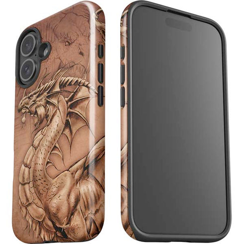 Dragon Parchment by Tom Wood iPhone 16 Plus Impact Case