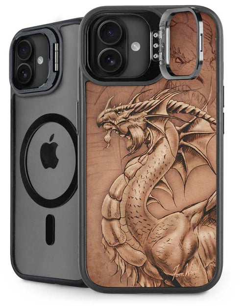 Dragon Parchment by Tom Wood iPhone 16 Plus Kickstand Case
