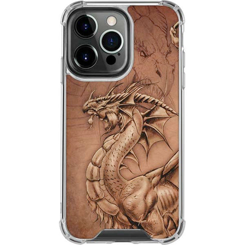 Dragon Parchment by Tom Wood iPhone 16 Pro Clear Case