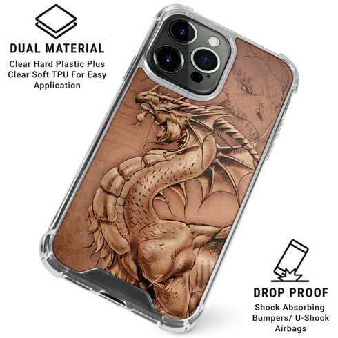 Dragon Parchment by Tom Wood iPhone 16 Pro Max Clear Case