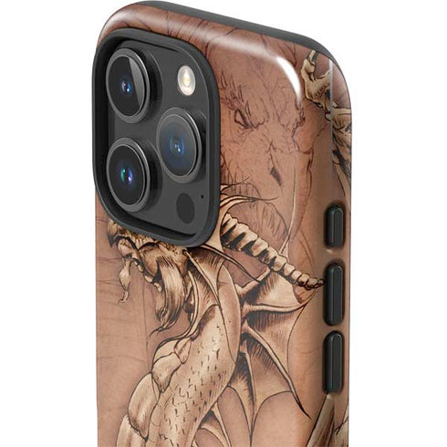 Dragon Parchment by Tom Wood iPhone 16 Pro Max Impact Case
