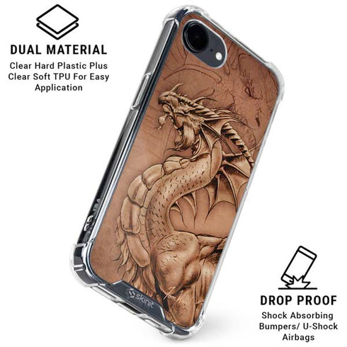 Dragon Parchment by Tom Wood iPhone 16e Clear Case