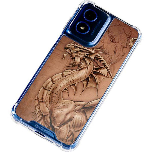 Dragon Parchment by Tom Wood Moto G 5G (2024) Clear Case