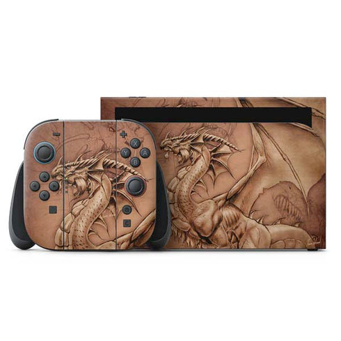 Dragon Parchment by Tom Wood Nintendo Switch 2 (2025) with Joy-Con Skin