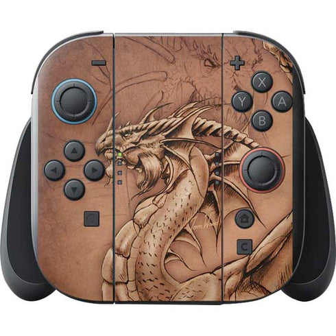 Dragon Parchment by Tom Wood Nintendo Switch 2 (2025) with Joy-Con Skin