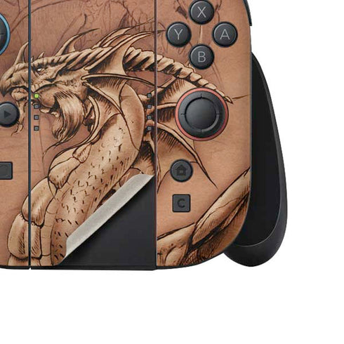 Dragon Parchment by Tom Wood Nintendo Switch 2 (2025) Joy-Con Controller Skin