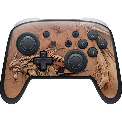 Dragon Parchment by Tom Wood Nintendo Switch 2 (2025) Pro Controller Skin