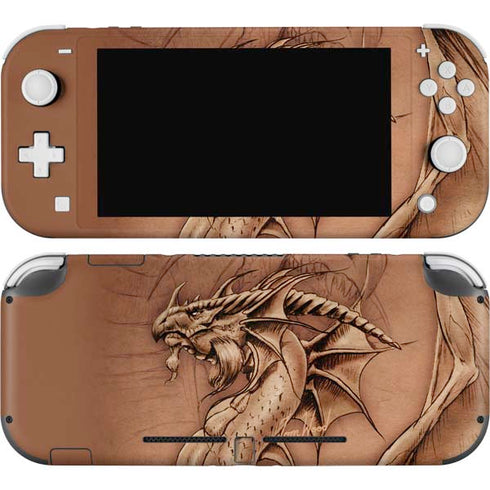 Dragon Parchment by Tom Wood Nintendo Switch Lite Skin