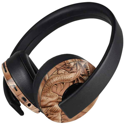 Dragon Parchment by Tom Wood PlayStation 4 Gold Wireless Headset Skin
