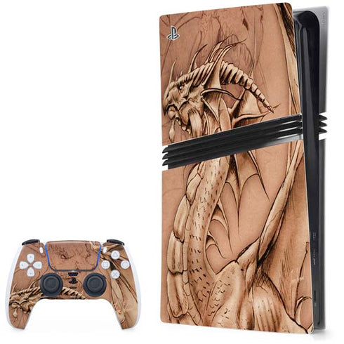 Dragon Parchment by Tom Wood PS5 Pro Bundle Skin