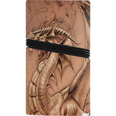 Dragon Parchment by Tom Wood PS5 Pro Console Skin