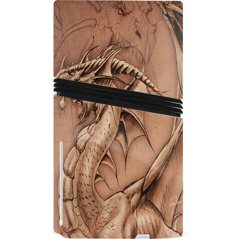 Dragon Parchment by Tom Wood PS5 Pro Disk Bundle Skin